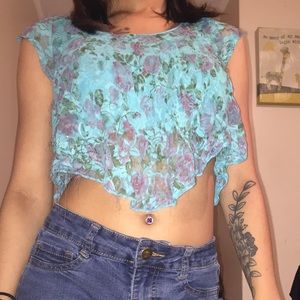 Cute Lacy Floral Crop Top